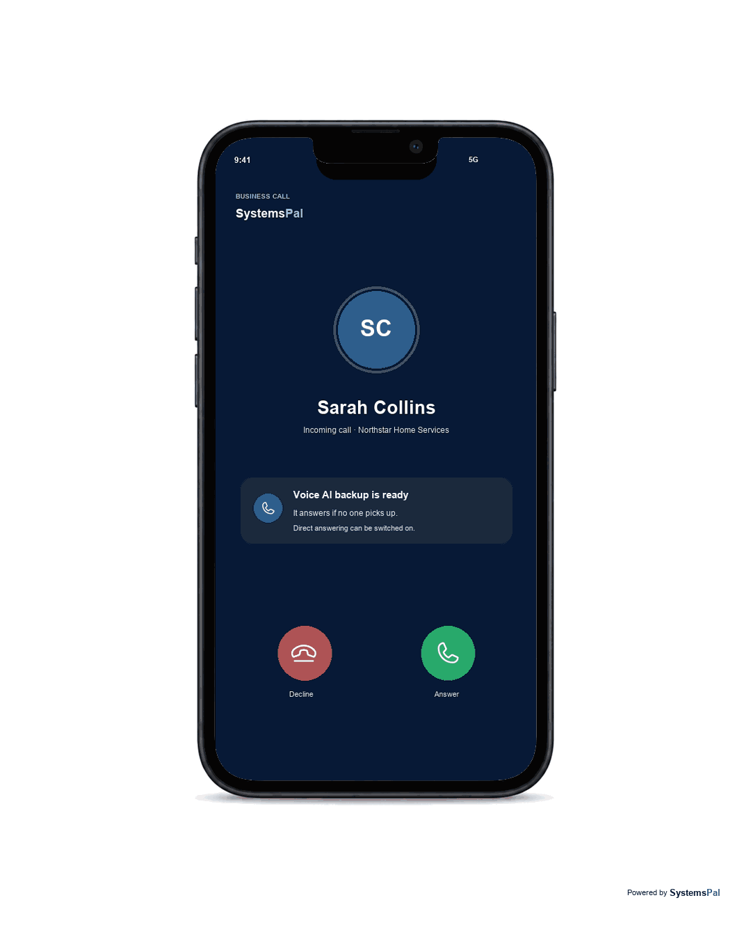 SystemsPal Voice AI answers a customer call, uses business information and books an appointment